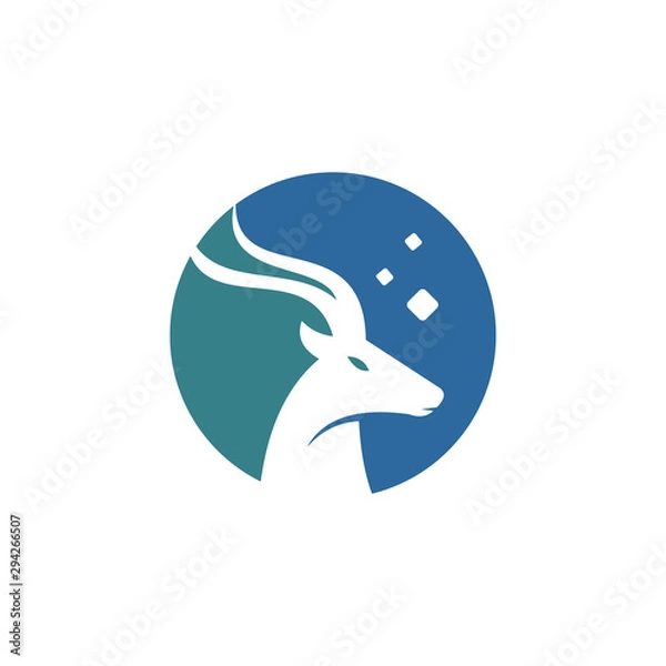 Fototapeta unique deer animal logo template
