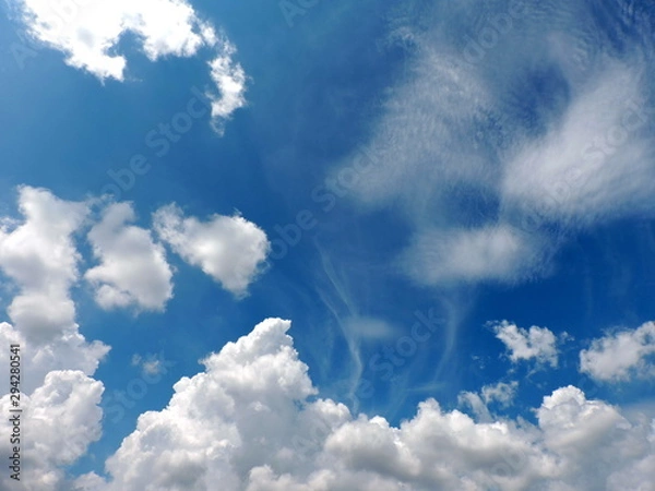 Obraz Blue sky background with clouds