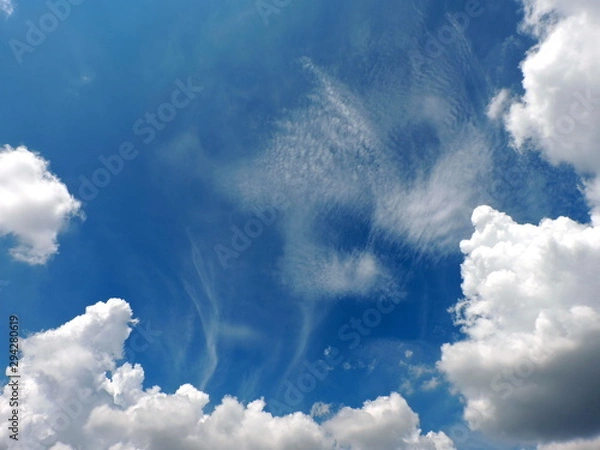 Obraz Blue sky background with clouds