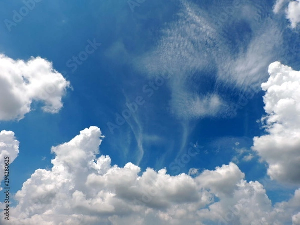 Obraz Blue sky background with clouds