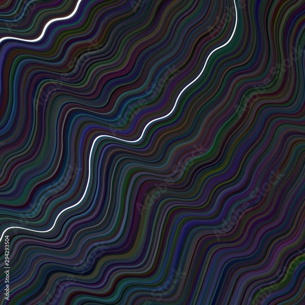 Fototapeta Dark BLUE vector backdrop with curved lines.