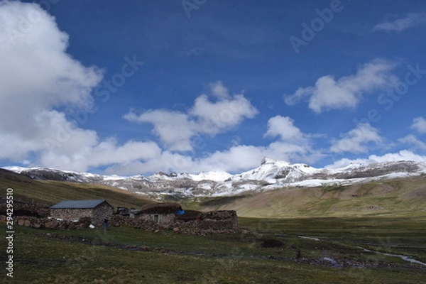 Fototapeta landscape with mountains and clouds