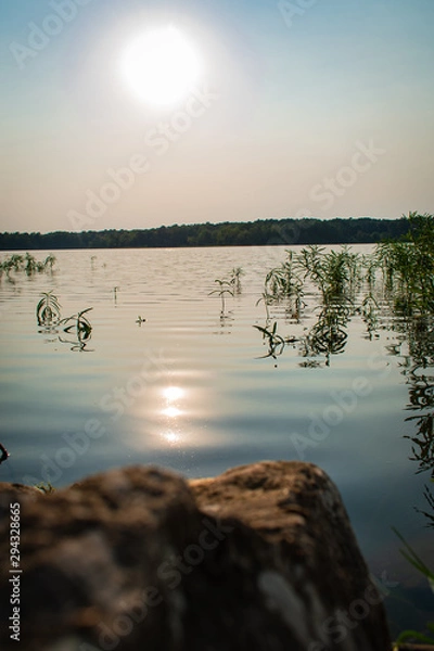 Obraz sunset on the lake