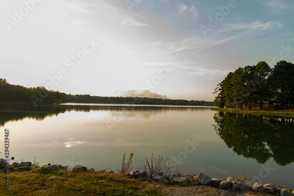 Obraz landscape with lake and clouds