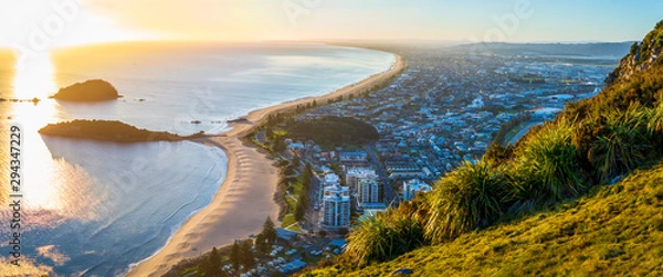 Obraz Sunrise from Mount Maunganui summit