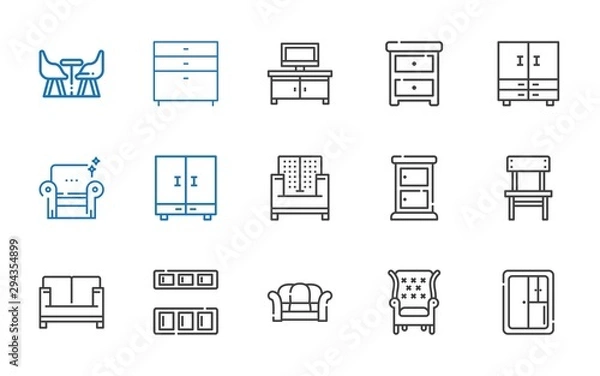Fototapeta sofa icons set