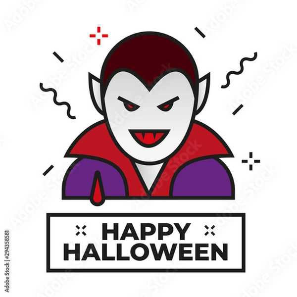 Fototapeta Dracula illustration - Happy halloween icon	