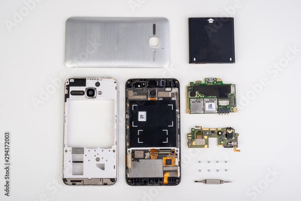 Fototapeta Componenti di un telefono