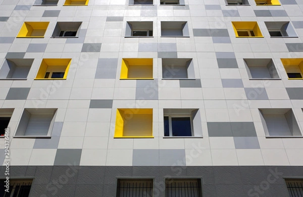 Fototapeta Façade immeuble moderne faculté et cité universitaire