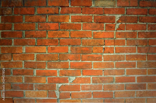 Fototapeta Old brick wall with beautiful patterns texture background