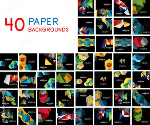 Obraz Set of paper geometric backgrounds
