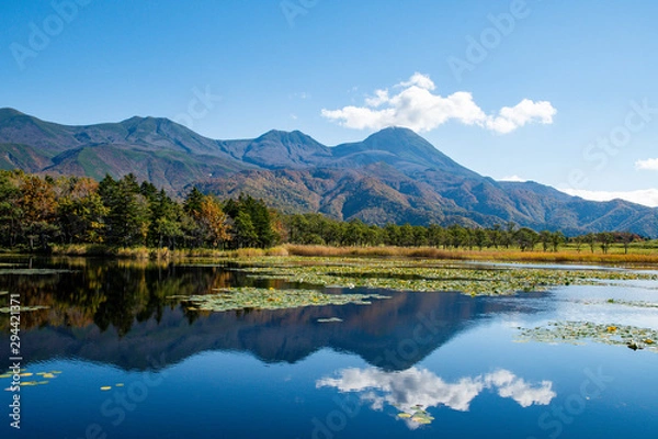 Fototapeta 秋の知床　知床五湖【一湖】と知床連山（北海道・斜里町）