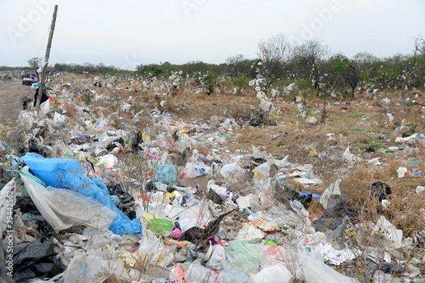 Fototapeta Ladfill With Trash