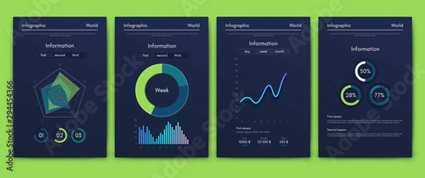 Fototapeta Modern infographic vector concept. Business graphics brochures.