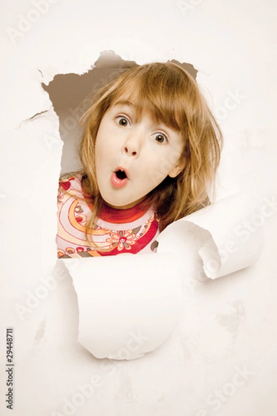 Obraz weibliches Kind mit überraschtem Blick