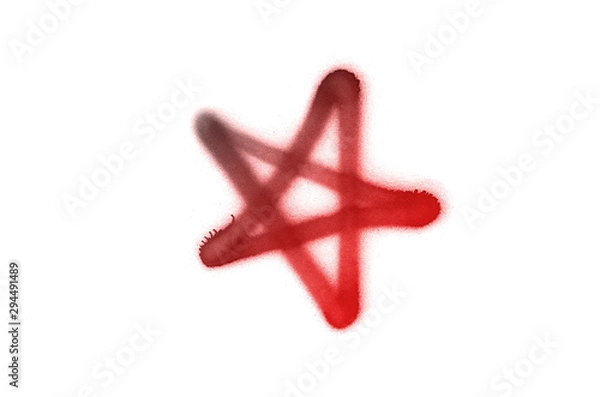 Fototapeta Graffiti star sign sprayed on white isolated background