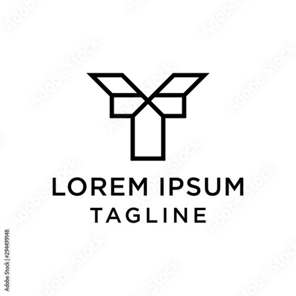 Fototapeta initial letter logo YT, TY logo template 