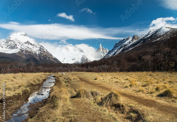 Obraz Excursión por la montaña nevada