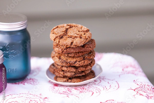 Obraz Gingersnap cookies on a plate