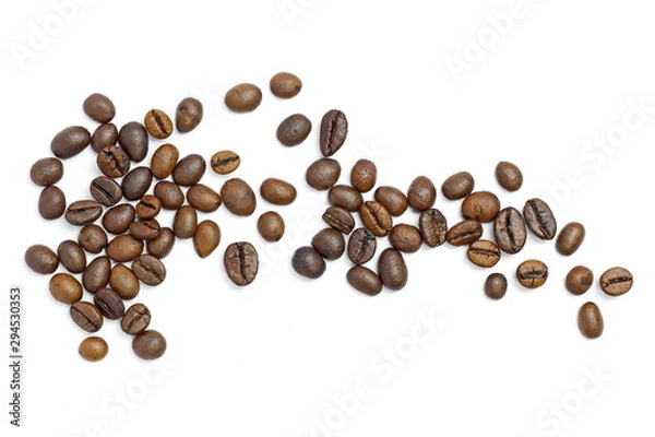 Obraz Coffee beans isolated on white background