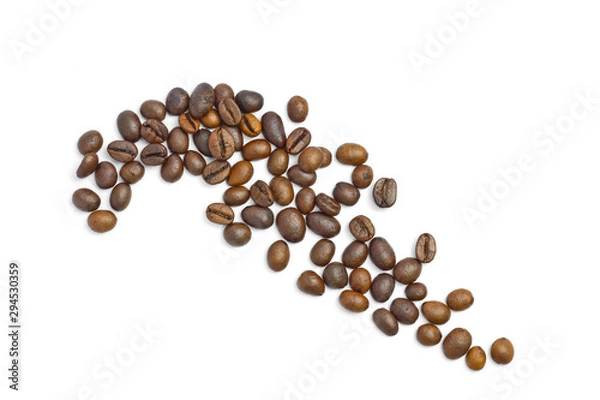 Obraz Coffee beans isolated on white background