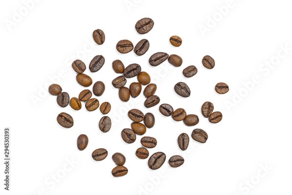 Obraz Coffee beans isolated on white background