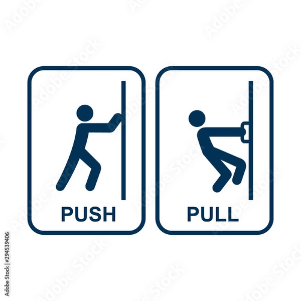 Obraz Tabliczka na drzwi Push and Pull