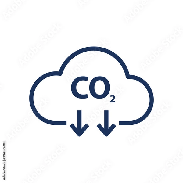 Fototapeta co2 emissions vector icon