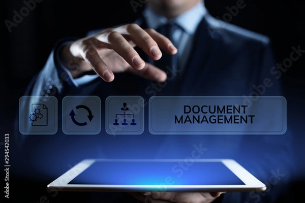 Fototapeta Document management DMS System Digital rights management.