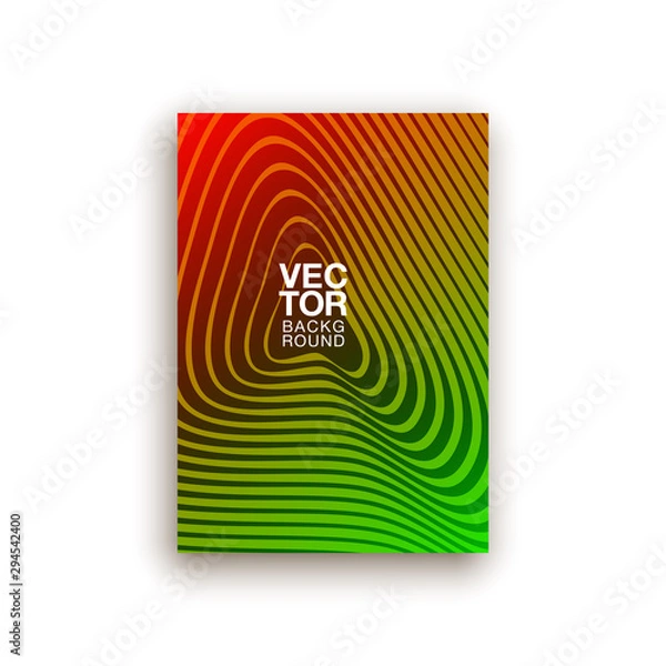 Fototapeta Scientific annual report geometric design collection. Halftone line texture cover page layout templates set. Report covers geometric graphic design, business brochure pages corporate template.