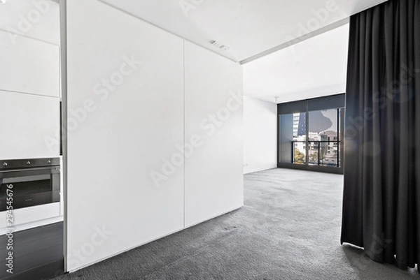Fototapeta Empty and unfurnished brand new apartment
