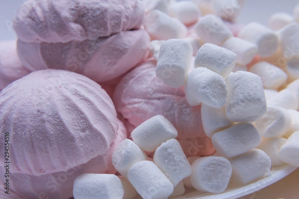 Obraz still life of pink and white marshmallow