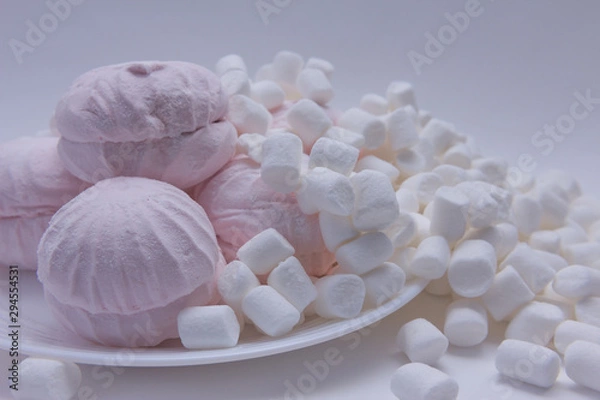Obraz still life of pink and white marshmallow