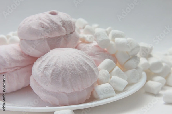 Obraz still life of pink and white marshmallow