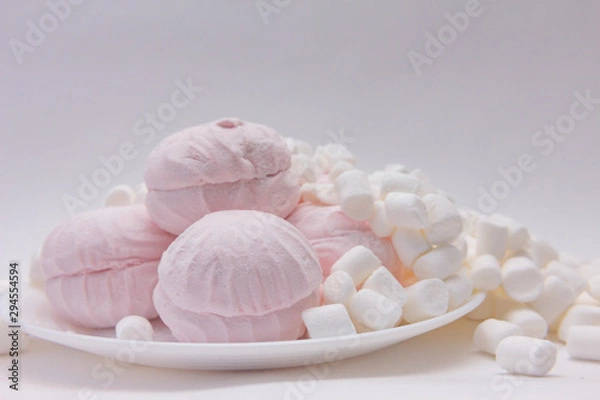 Obraz still life of pink and white marshmallow