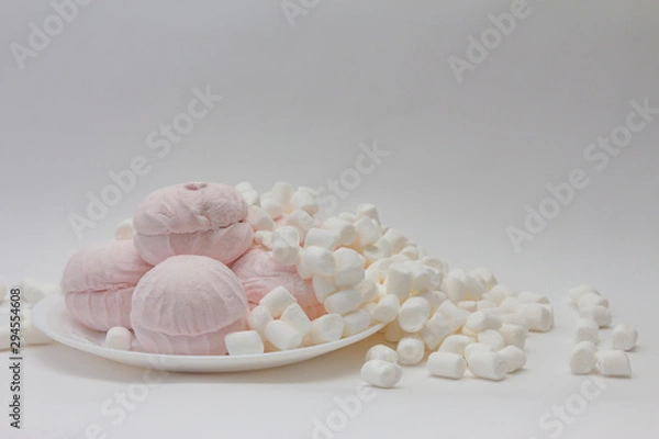 Obraz still life of pink and white marshmallow