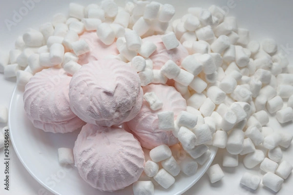 Obraz still life of pink and white marshmallow