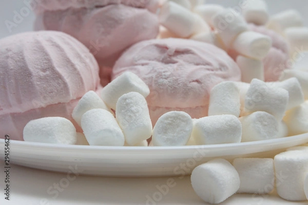 Obraz still life of pink and white marshmallow