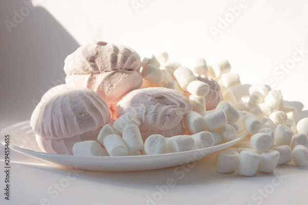 Obraz still life of pink and white marshmallow