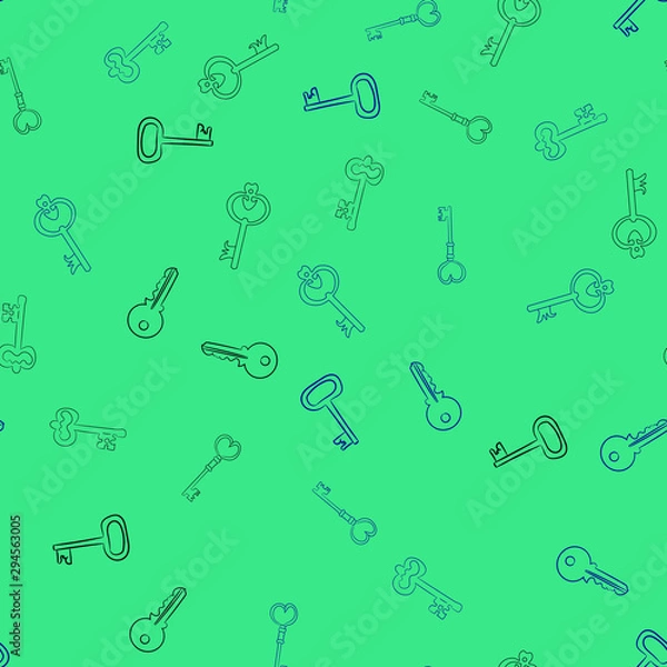 Obraz Seamless vector pattern with Keys. Texture for textile, wallpaper and backdrop