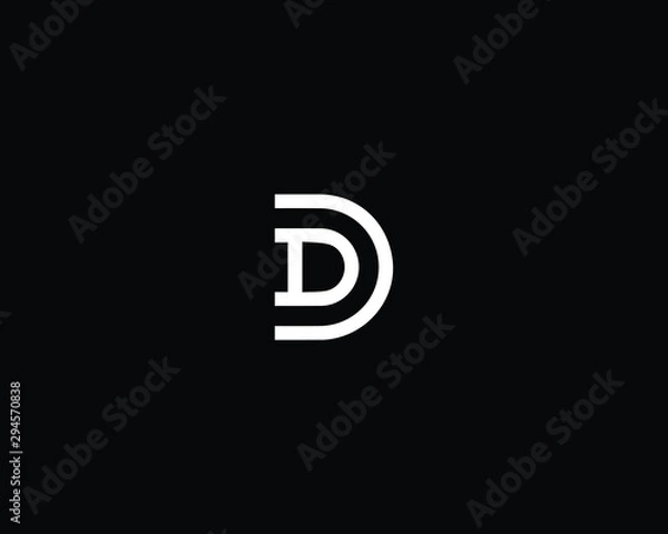 Fototapeta Creative Professional Trendy Letter CD AD Logo Design in Black and White Color , Initial Based Alphabet Icon Logo