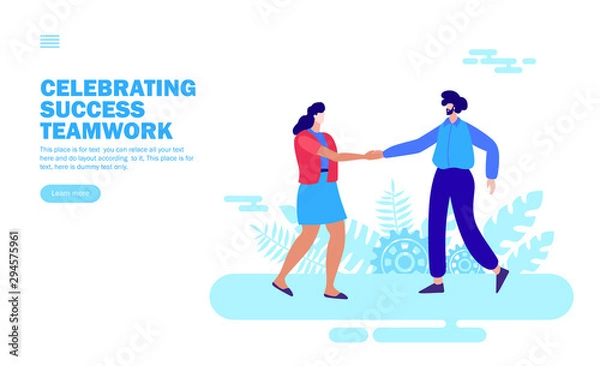 Fototapeta shake hand, team congratulating each other