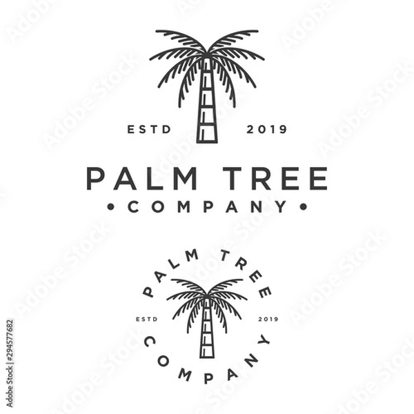 Fototapeta logo wektor palmy w stylu hipster