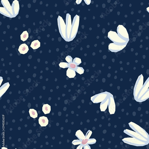 Fototapeta Seamless pattern Vector floral design. Romantic background print for fabrics and wallpapers.