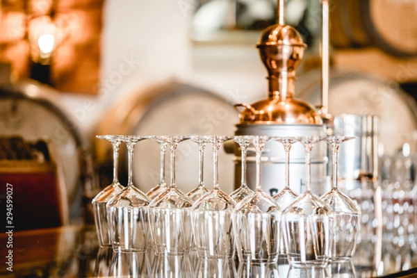 Obraz alembic still for making alcohol inside distillery