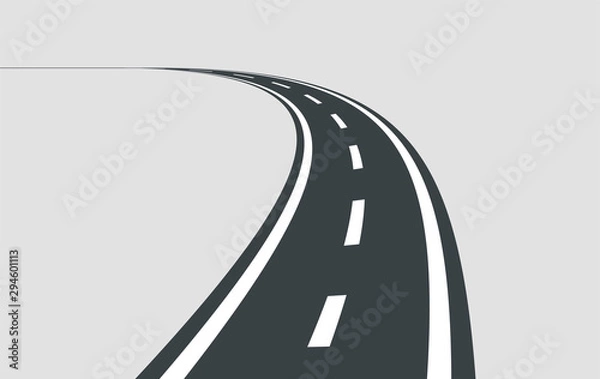 Fototapeta Twisted road vector template isolated on background.