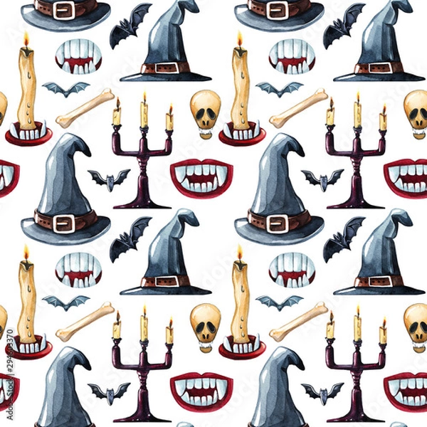 Obraz Watercolor halloween pattern