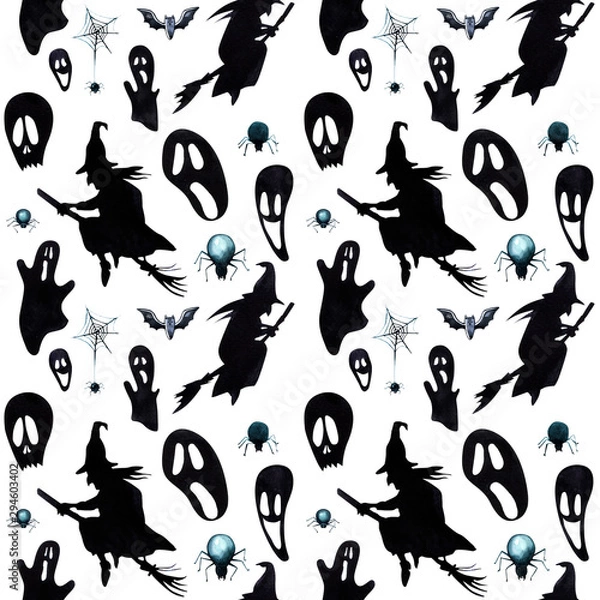 Obraz Watercolor halloween pattern