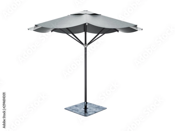 Fototapeta umbrella for restaurant on central support 3D render on white background no shadow