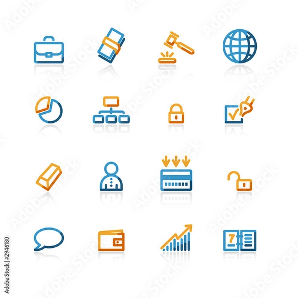 Obraz contour business icons